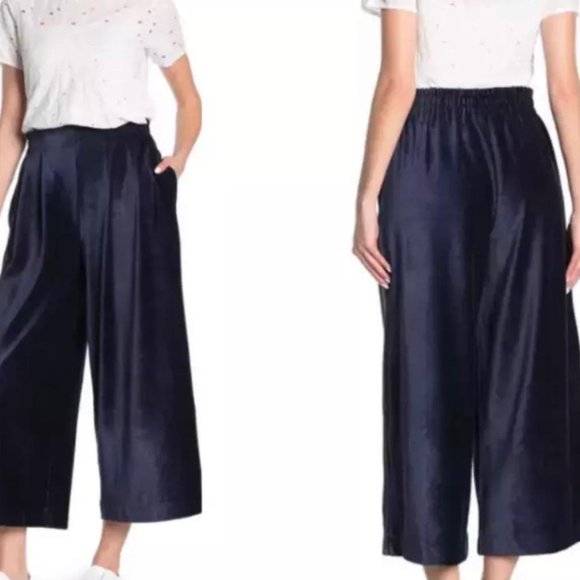 Madewell Wide Leg Corduroy Pants Dark Blue NWT - Picture 1 of 5